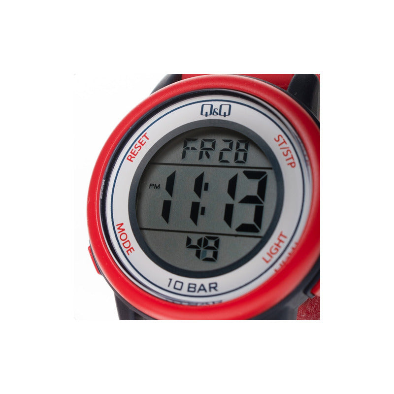 Reloj Q&q Mujer Verde Casual Digital M208j003y Color De La Correa Rojo