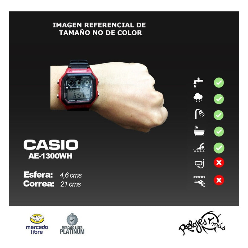 Reloj Casio Hombre Ae-1300wh Colores Surtidos/relojesymas Negro Azul/negro