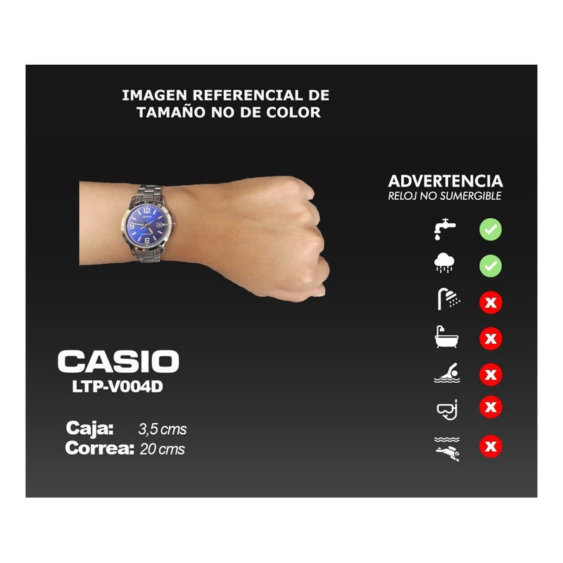 Reloj Casio Mujer  Ltp-v004d Colores Surtos/relojesymas