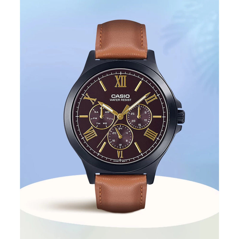 Reloj Casio Mtp-v300bl-5audf Cuarzo Hombre Color De La Correa Negro
