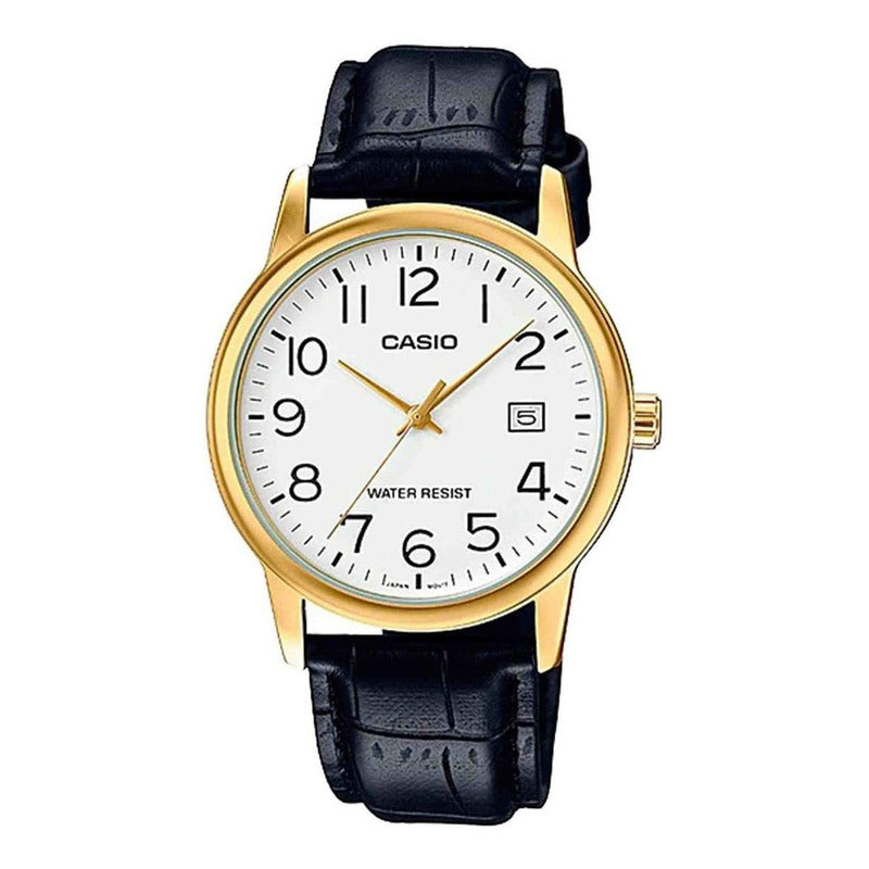 Reloj De Pulsera Casio Enticer Mtp-v002gl-7b2 Relojesymas Negro Dorado Blanco
