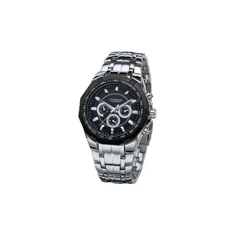 Reloj De Acero Inoxidable Resistente Al Agua Curren Para Hom Color Del Bisel Negro