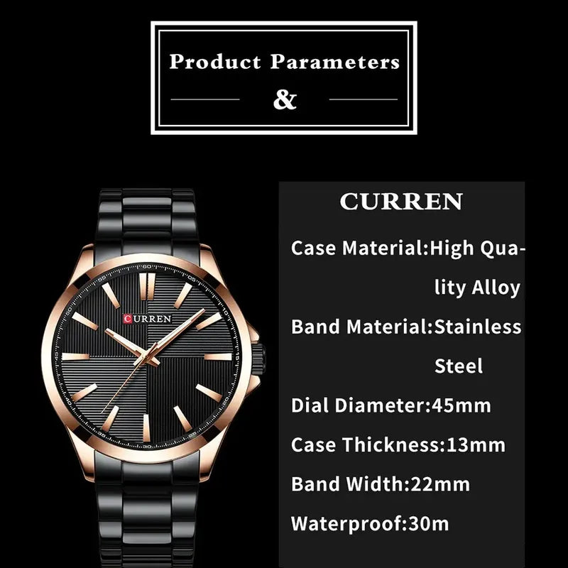 Curren 8322 Hombre Reloj Deportivo Hombre Reloj Hombre Imper Correa Negro/blanco Bisel Negro/blanco Fondo Negro/blanco