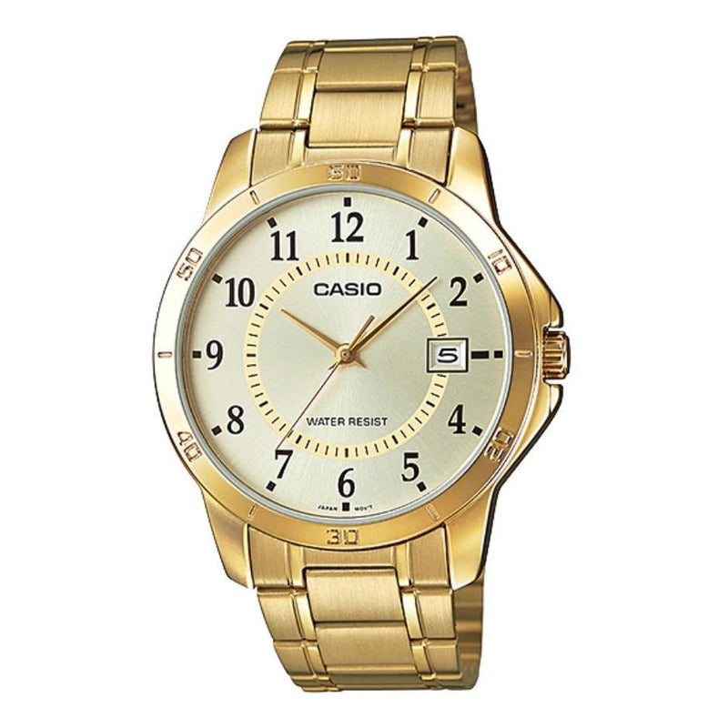 Reloj De Pulsera Casio Enticer Mtp-v004g-9b Relojesymas Dorado