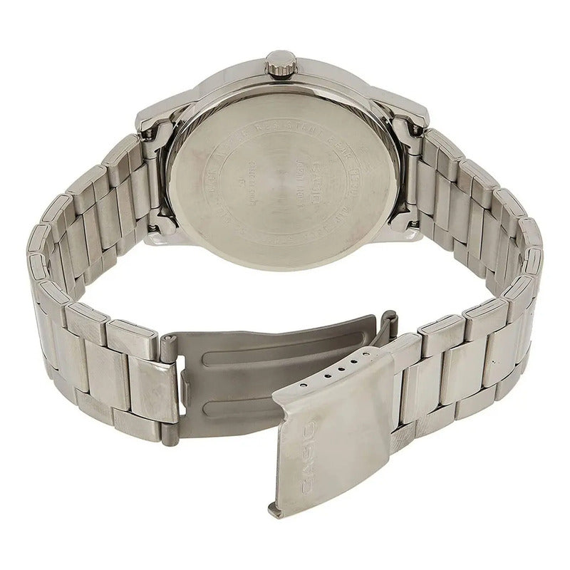 Reloj Casio Mtp1303d-7av De Cuarzo Para Hombre Con Correa De Acero Plateado Blanco