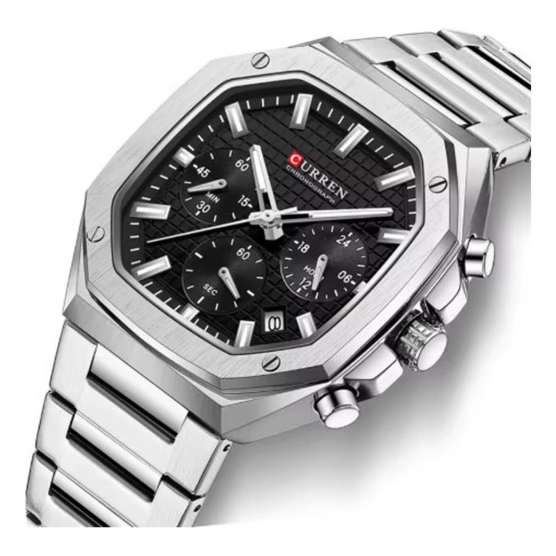 Reloj Para Hombre Curren 8459 Kree0602 Plateado