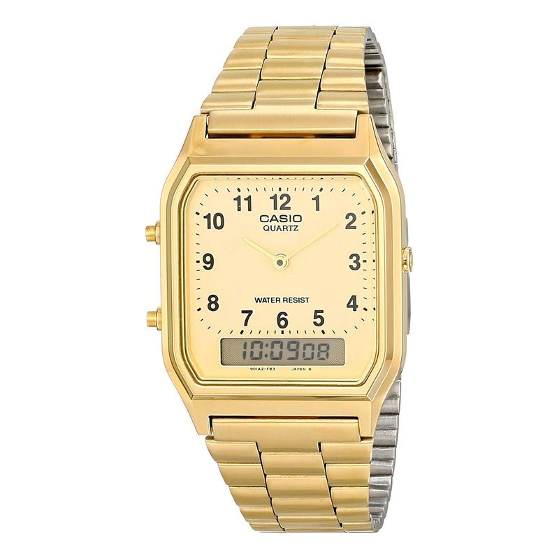 Reloj Casio Vintage Dorado Para Hombre Con Cronógrafo Y Alarma