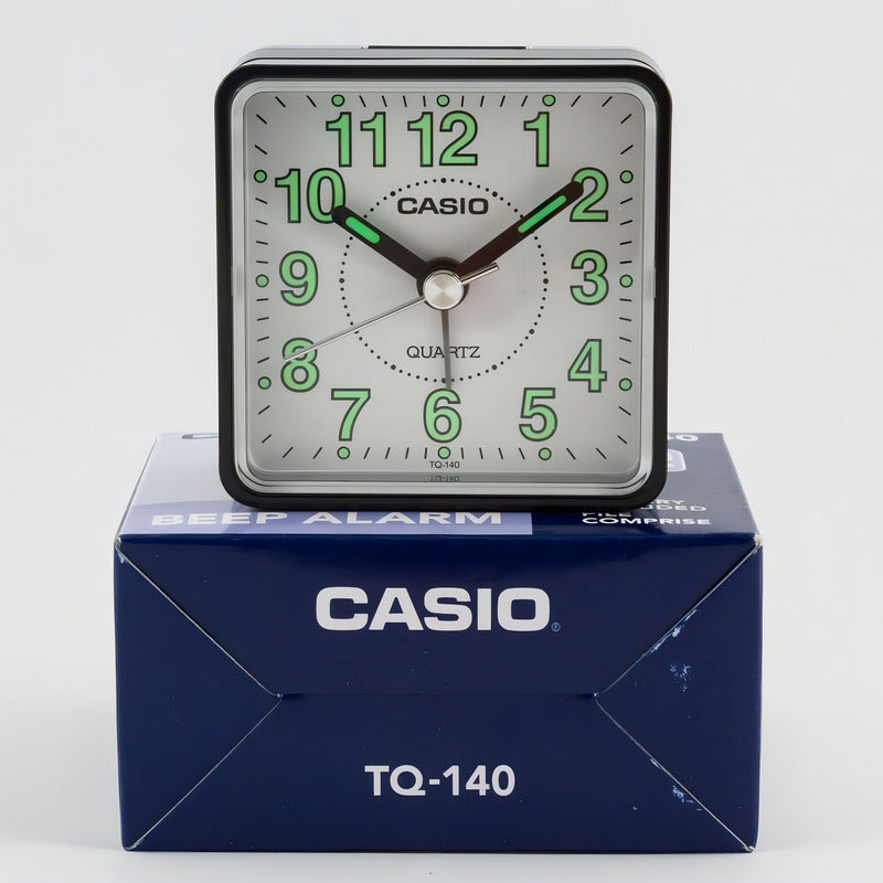 Reloj Despertador Casio Tq 140 Analógico Negro, Con Alarma