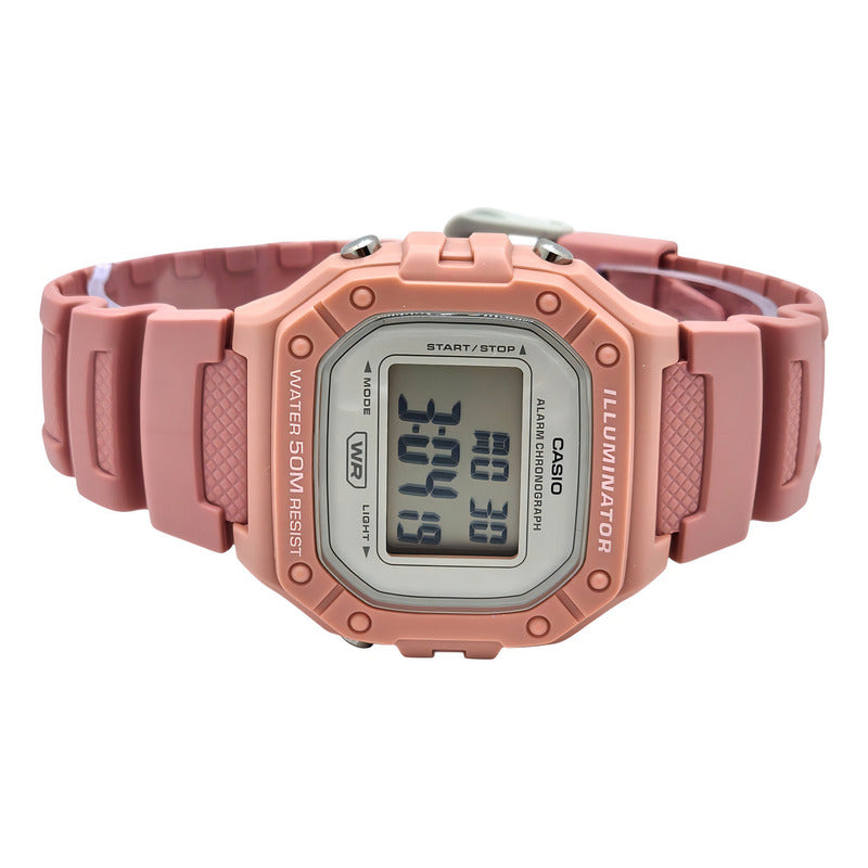 Reloj Deportivo Casio W-218hc-4av Rosa Gris