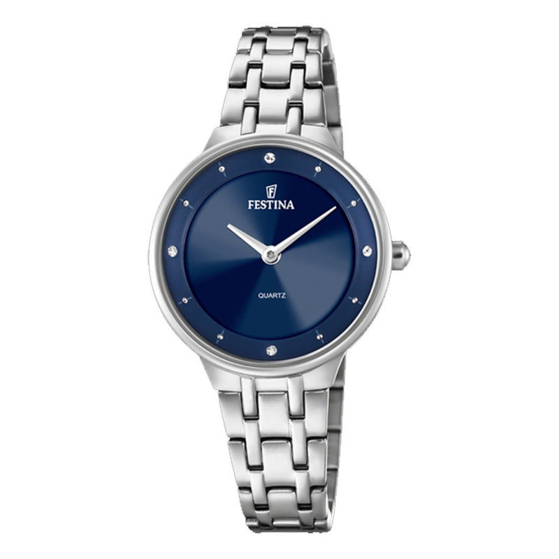 Relojes Pulsera Mujer Metal F20600/3 Original Plateado Plateado Azul