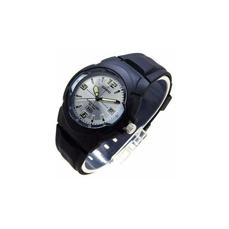 Reloj Casio Mw-600f-7a Plateado Relojesymas Blanco Negro Blanco 7a