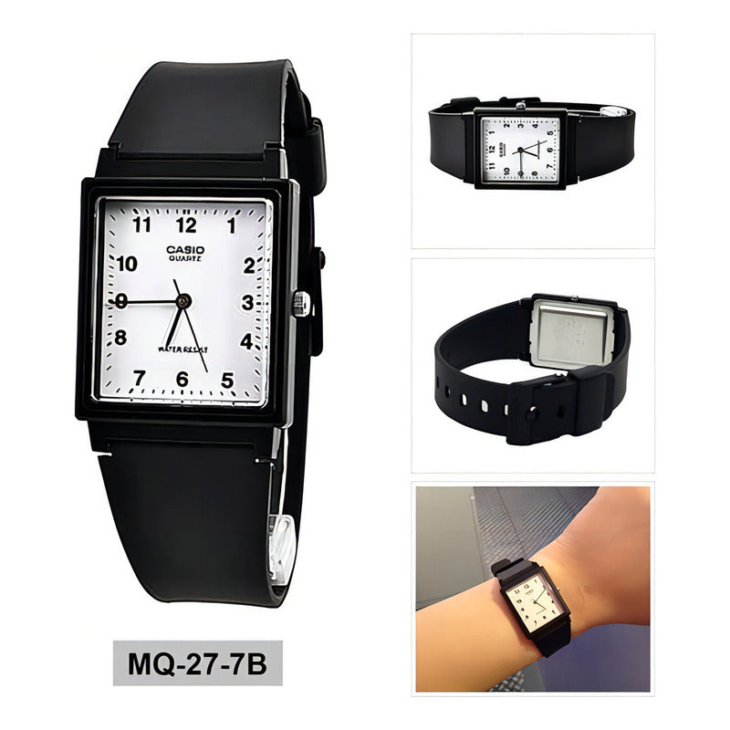 Reloj Casio Mq-27-7b De Hombre, Análogo Y Con Correa Negra Negro Blanco