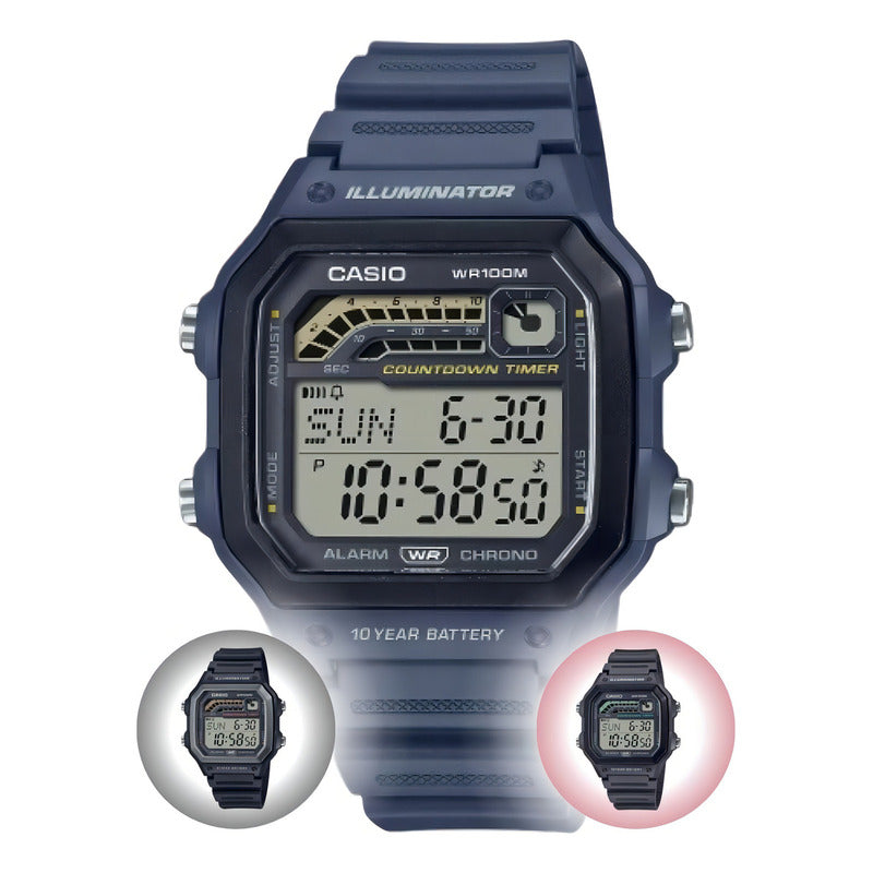Reloj Pulsera Digital Casio Hora Mundial Prova Dágua Con Correa De Resina