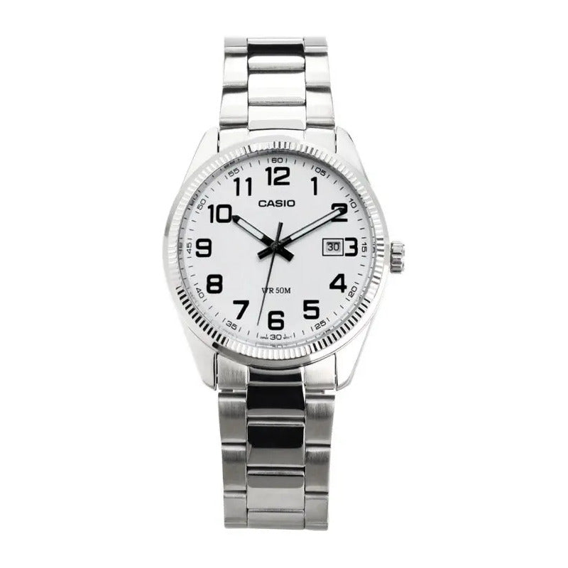 Reloj Casio Mtp-1302d-7b Fashion Mtp Cuarzo Hombre Color De La Correa Plateado Color Del Fondo Blanco