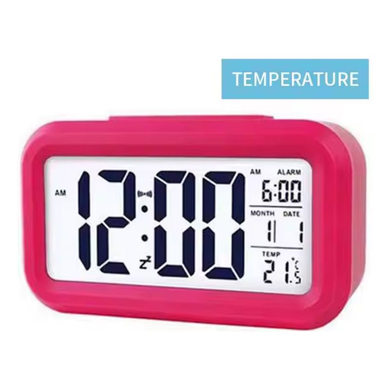 Reloj Despertador Genér 1302 Led Con Fecha Y Temperatura Rojo