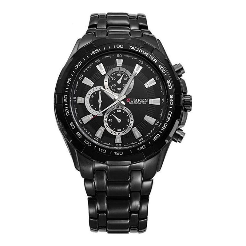 Reloj Pulsera Curren 8023bk Con Correa De Acero Inoxidable Color Negro