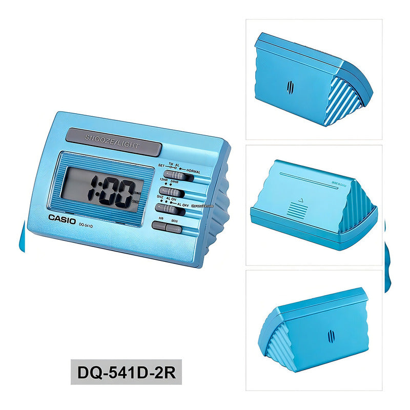 Reloj Despertador Casio Dq-541d-2 Coler Celeste 2