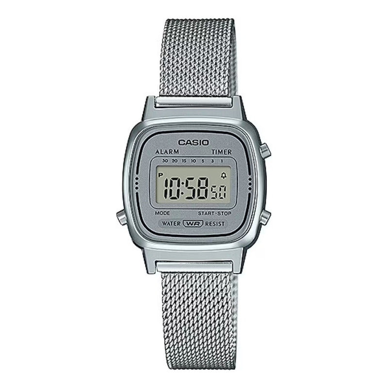 Reloj Casio Dama La-670wem-7 Relojesymas Plateado