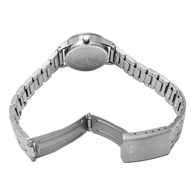 Reloj Casio Mujer Ltp-v006d-7b Calendario Original Plateado Plateado Blanco