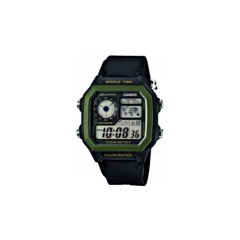 Reloj Pulsera Casio Collection Ae-1200whb-1b Relojesymas Negro Verde