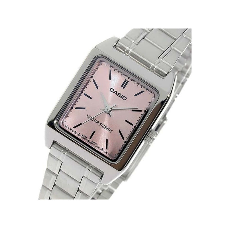 Reloj Casio Quartz Ltp-v007d-4a  Mujer Acero *watchsalas* Plata Rosa