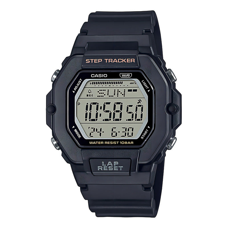 Reloj Mujer Casio Lws-2200h-1avdf Core Ladies Color De La Correa Negro Color Del Bisel Negro Color Del Fondo Gris