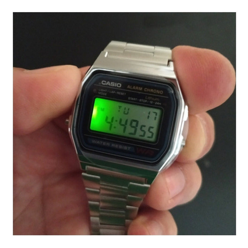 Reloj Retro Casio A158wa-1  Relojesymas Plateado Gris