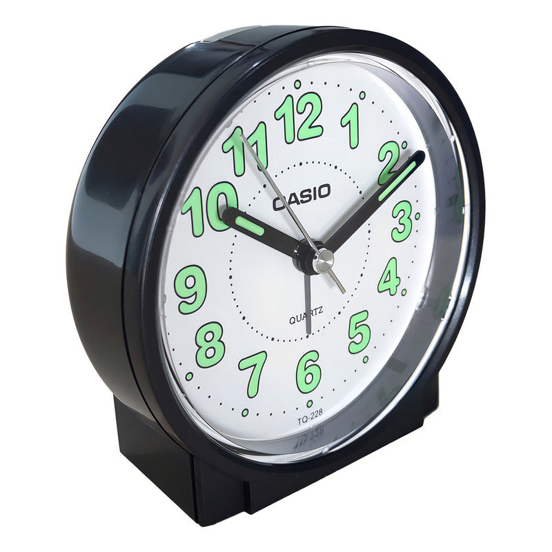Reloj Despertador Analógico Casio Tq-228 Color Negro Negro