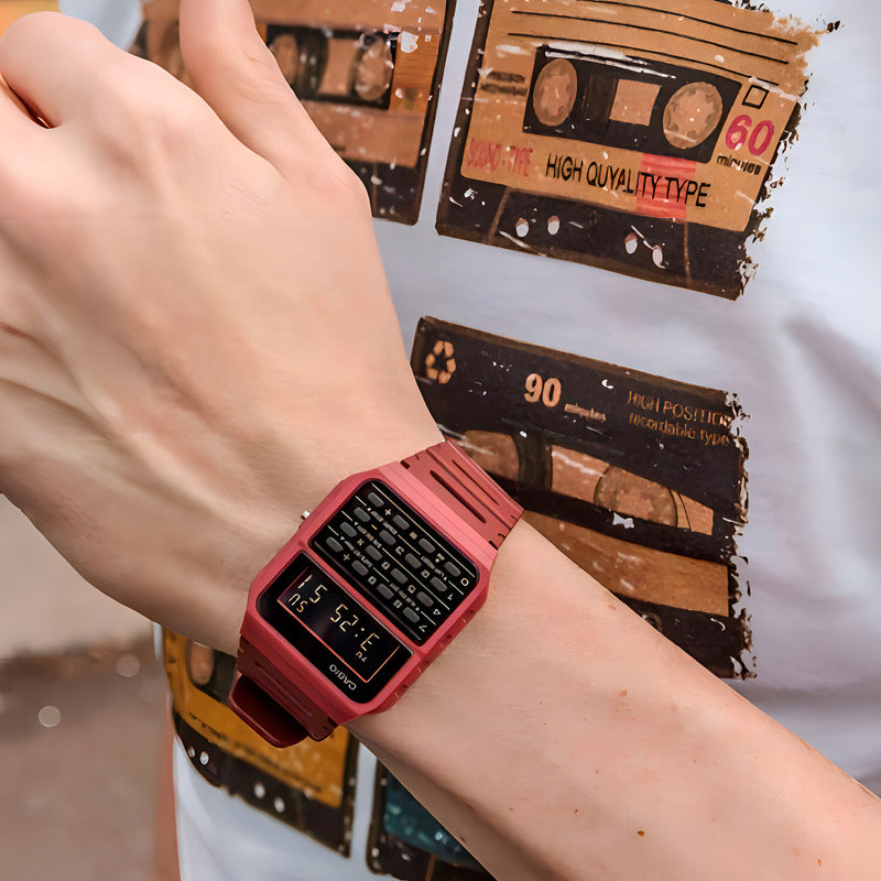 Reloj Calculadora Clasico Casio Ca-53wf-4b Rojo Rojo Wf-4b Surtido