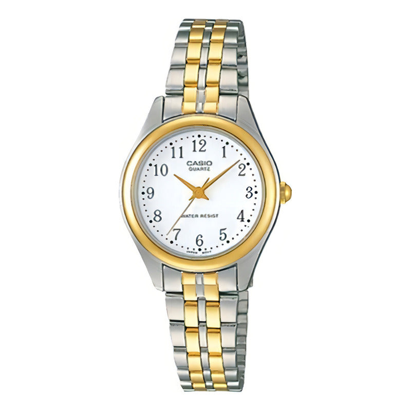 Reloj Casio Dama Ltp-1129g-7bh Dorado Y Plateado