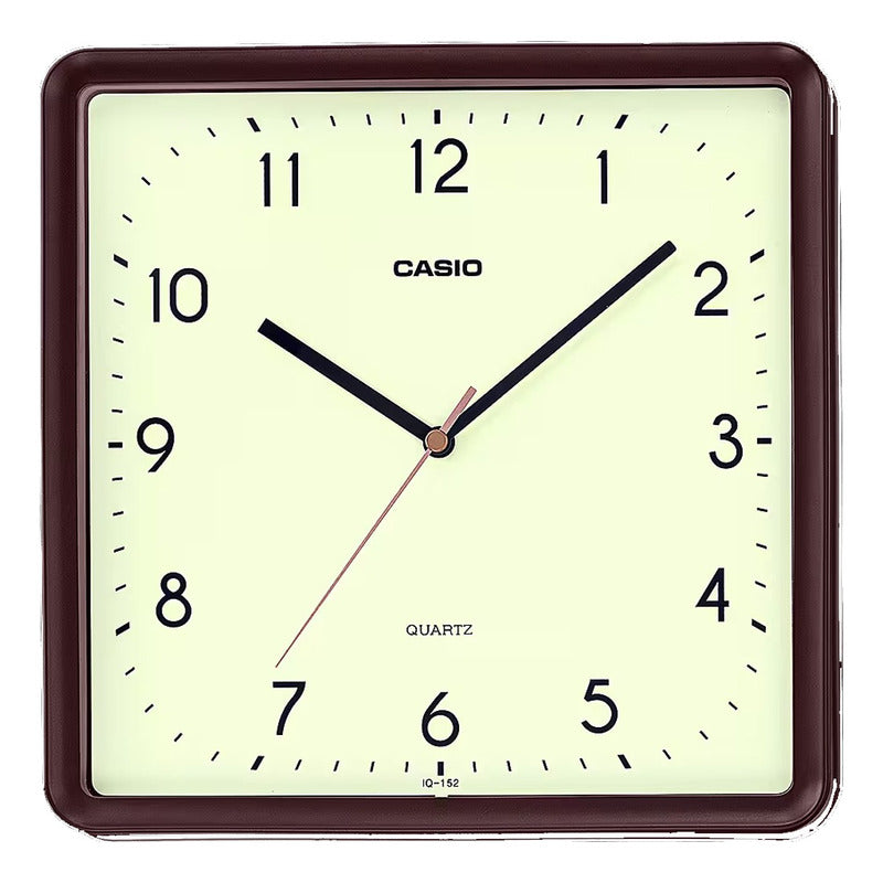 Reloj De Pared Casio  Iq-152-5 Original Marrón Beige