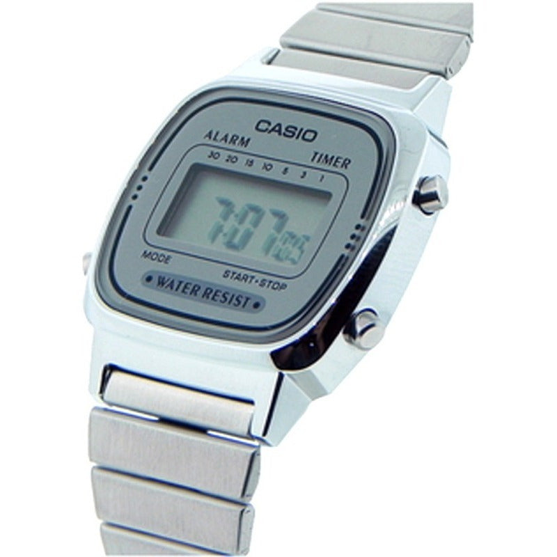 Reloj Casio La-670wa-7d Vintage Original Plata Plateado
