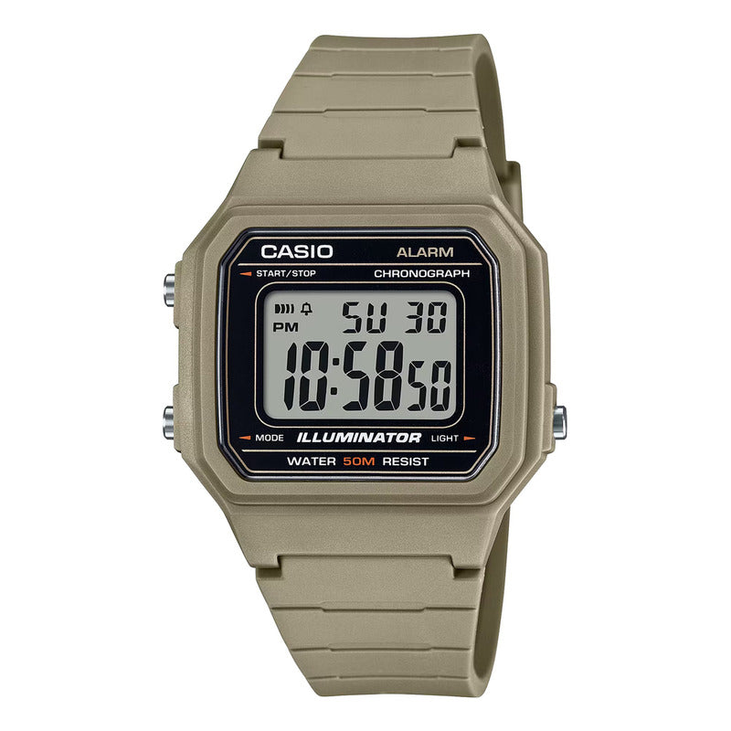 Reloj Casio W-217h-5av Sports Original Marrón Claro Marrón Claro Negro