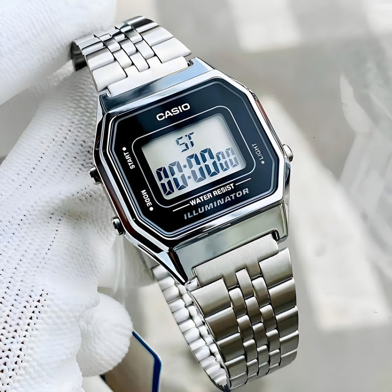 Reloj Casio La680wa-1df Plateado Negro
