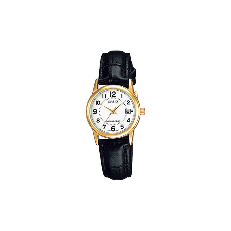 Reloj Casio Mujer Ltp-v002gl-7budf Relojesymas Negro Dorado Blanco