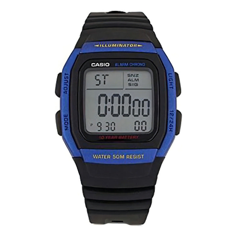 Reloj Casio W-96h-2av Cuarzo Hombre Negro Azul Plateado