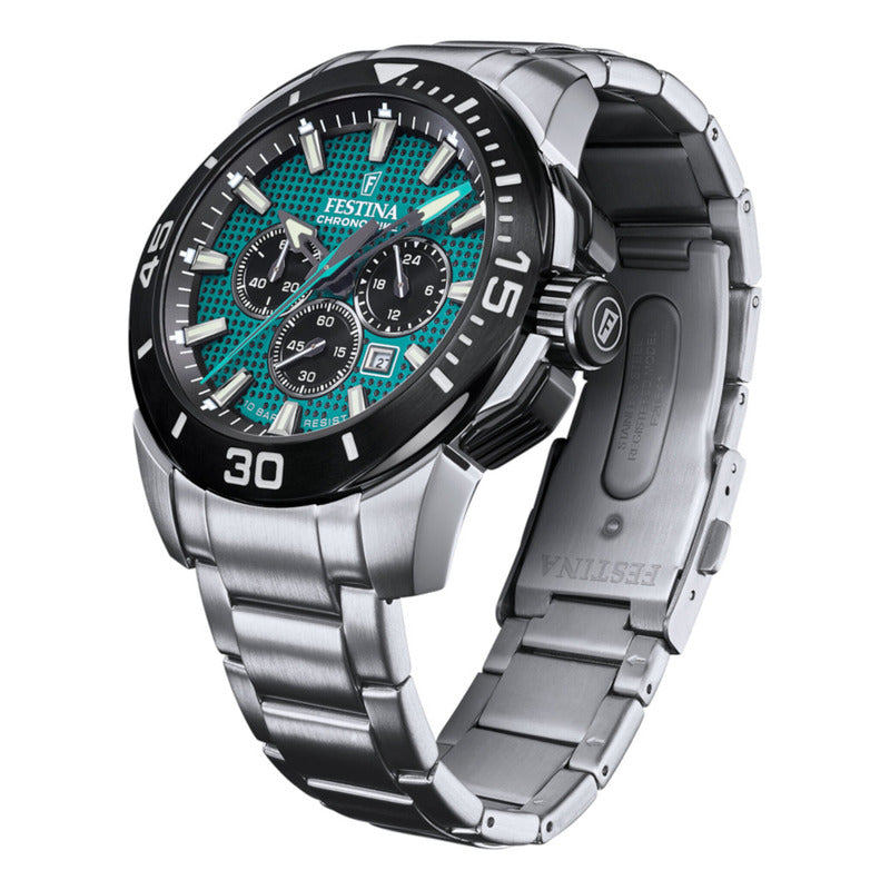 Reloj Festina F20641 Hombre Acero Cronómetro 10 Bar Color Del Fondo 3 Color De La Malla Plateado Color Del Bisel Negro