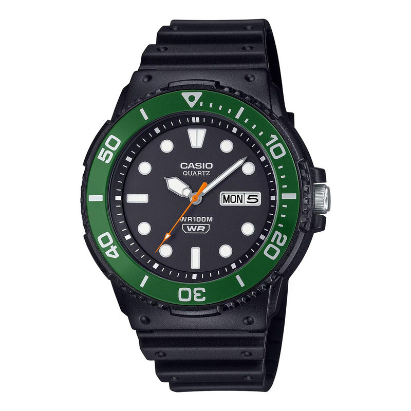 Reloj Casio  Hombre Mrw-230h-1e2v Sumergible Negro Verde