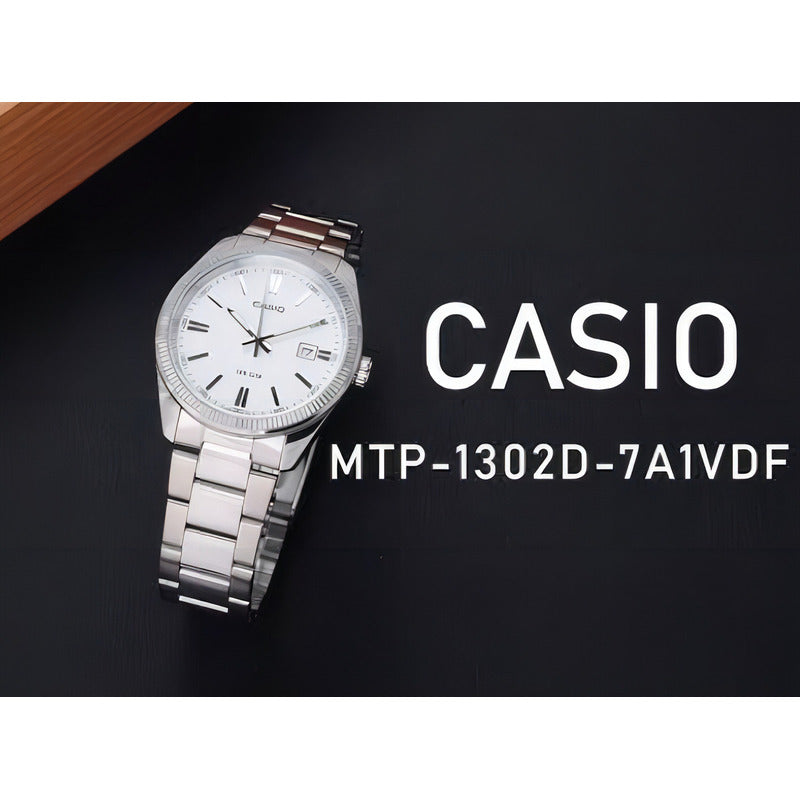 Reloj Casio Hombre Mtp-1302d-7a1vdf Plateado Blanco