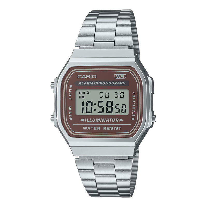 Reloj Casio A168wa-5ay Nuevo Original Plateado Gris/negro/azul