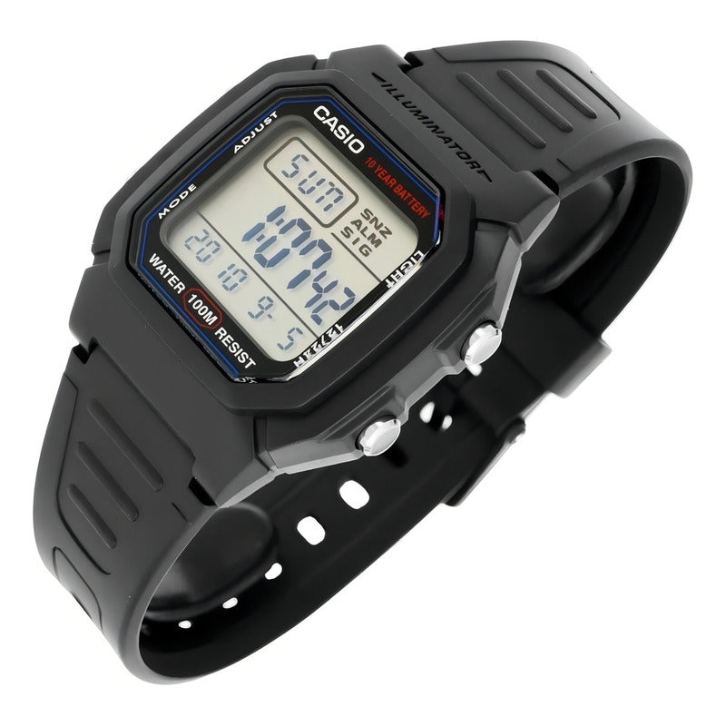 Reloj Pulsera Casio Digital Con Correa De Resina Color Negro - Fondo Blanco