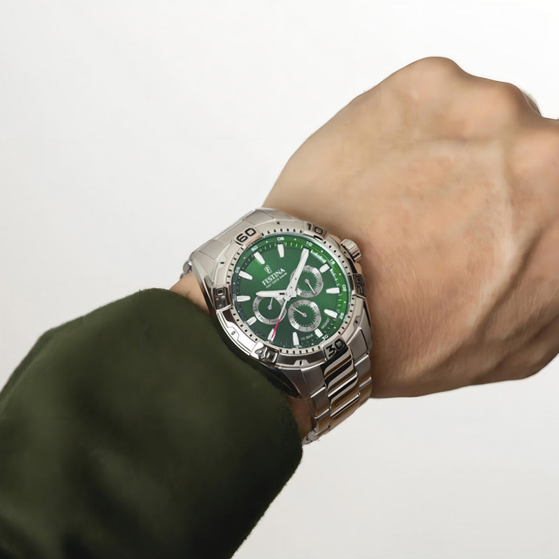 Reloj Festina Para Hombre De Acero Inoxidable Plateado Con Cronógrafo