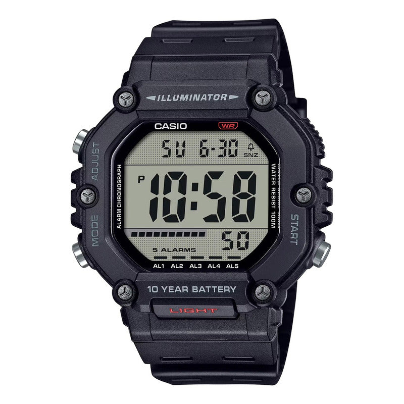 Reloj Casio Ae-1600h-1av Original Negro Negro Ámbar Ae-1600h-1a