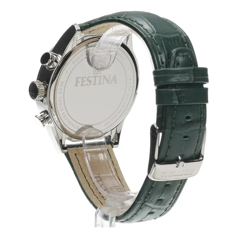 Reloj Festina F20542.7 Hombre Cronógrafo Timeless Chrono Verde Plateado