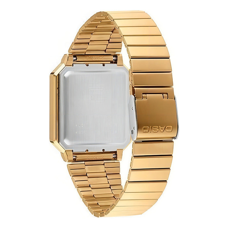 Reloj Casio Vintage A-100weg-9a Digital, Dorado Y Con Correa De Acero Inoxidable