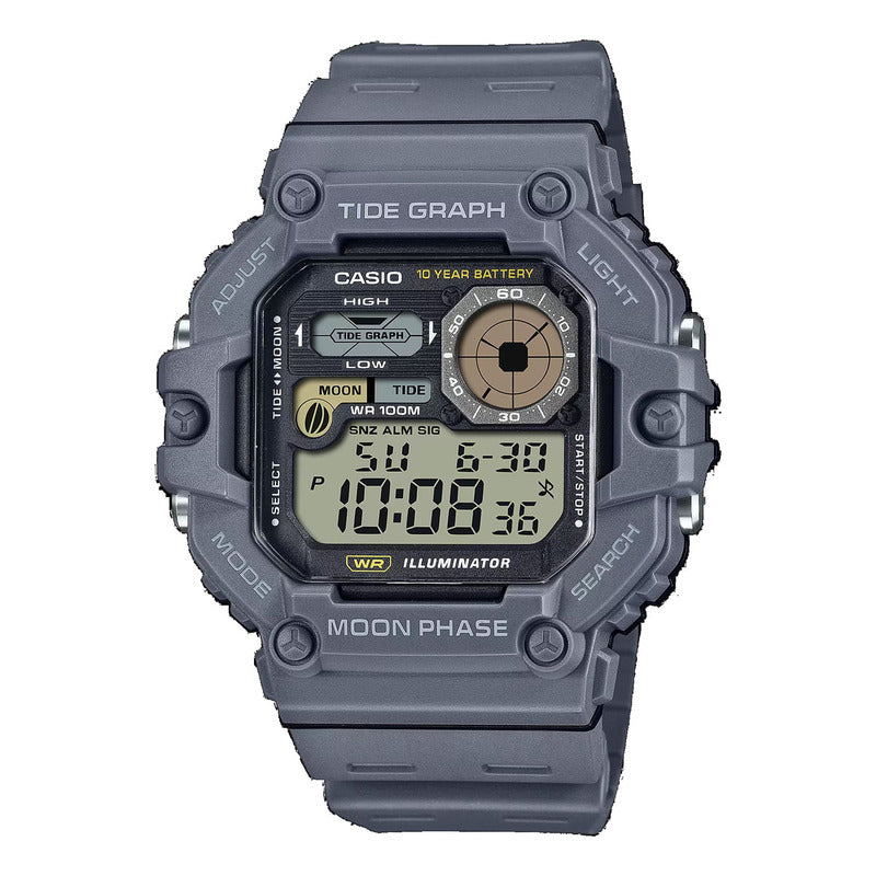 Reloj Casio Digital Gris Ws-1700h-8a Hombre Fase Lunar