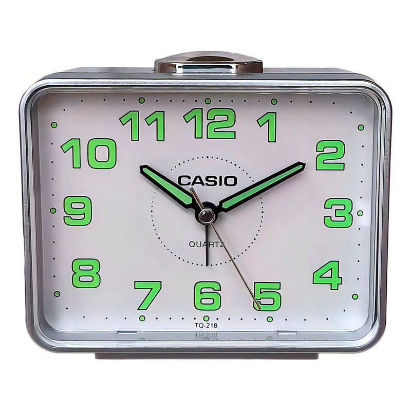Reloj Despertador Casio Tq-218-8 Quartz Plata
