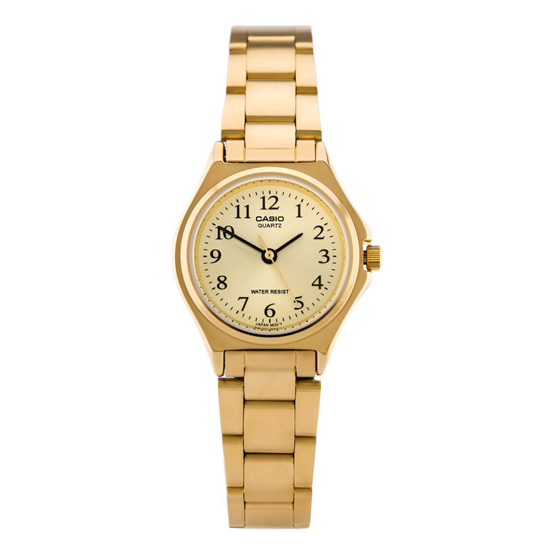 Reloj Casio Dama Analógico Ltp-1130n-9b Resistente Al Agua Color Dorado Amarillo