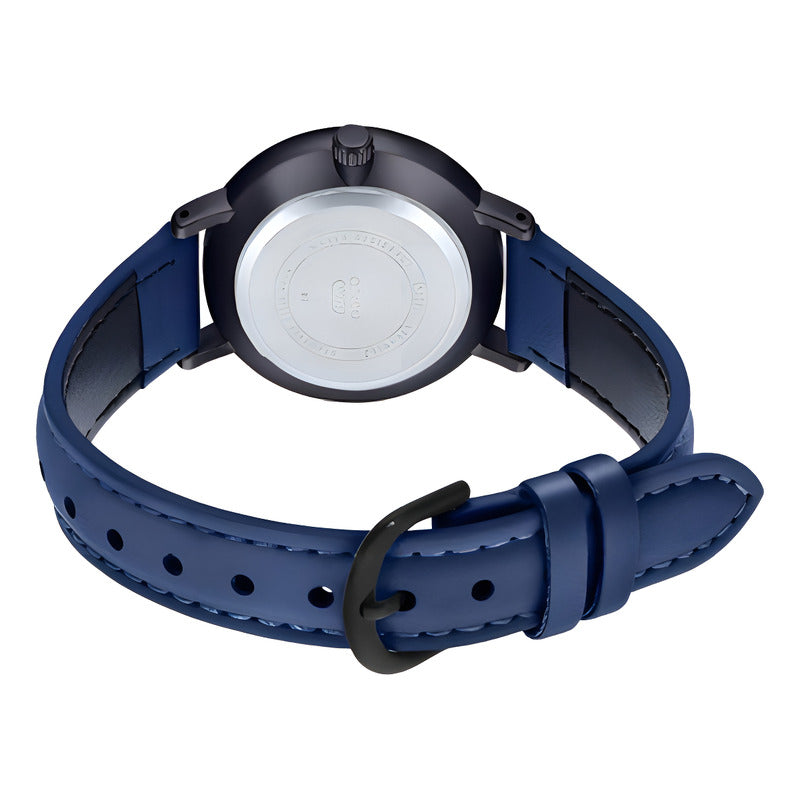 Reloj Casio Dama Ltp-vt02bl-2a Banda De Cuero Resiste El Agua Color De La Correa Azul Marino