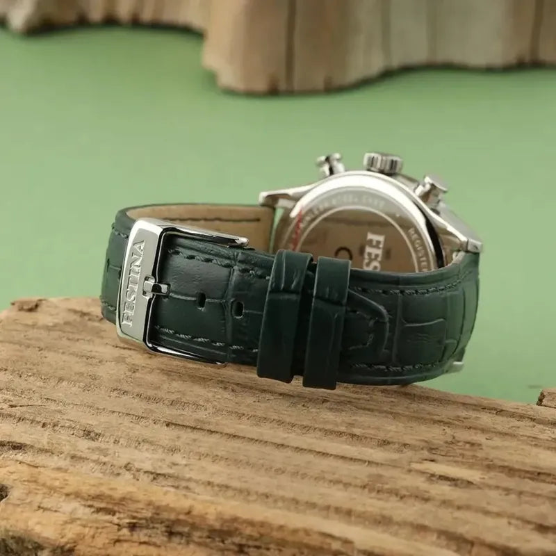 Reloj Festina F20542.7 Hombre Cronógrafo Timeless Chrono Verde Plateado